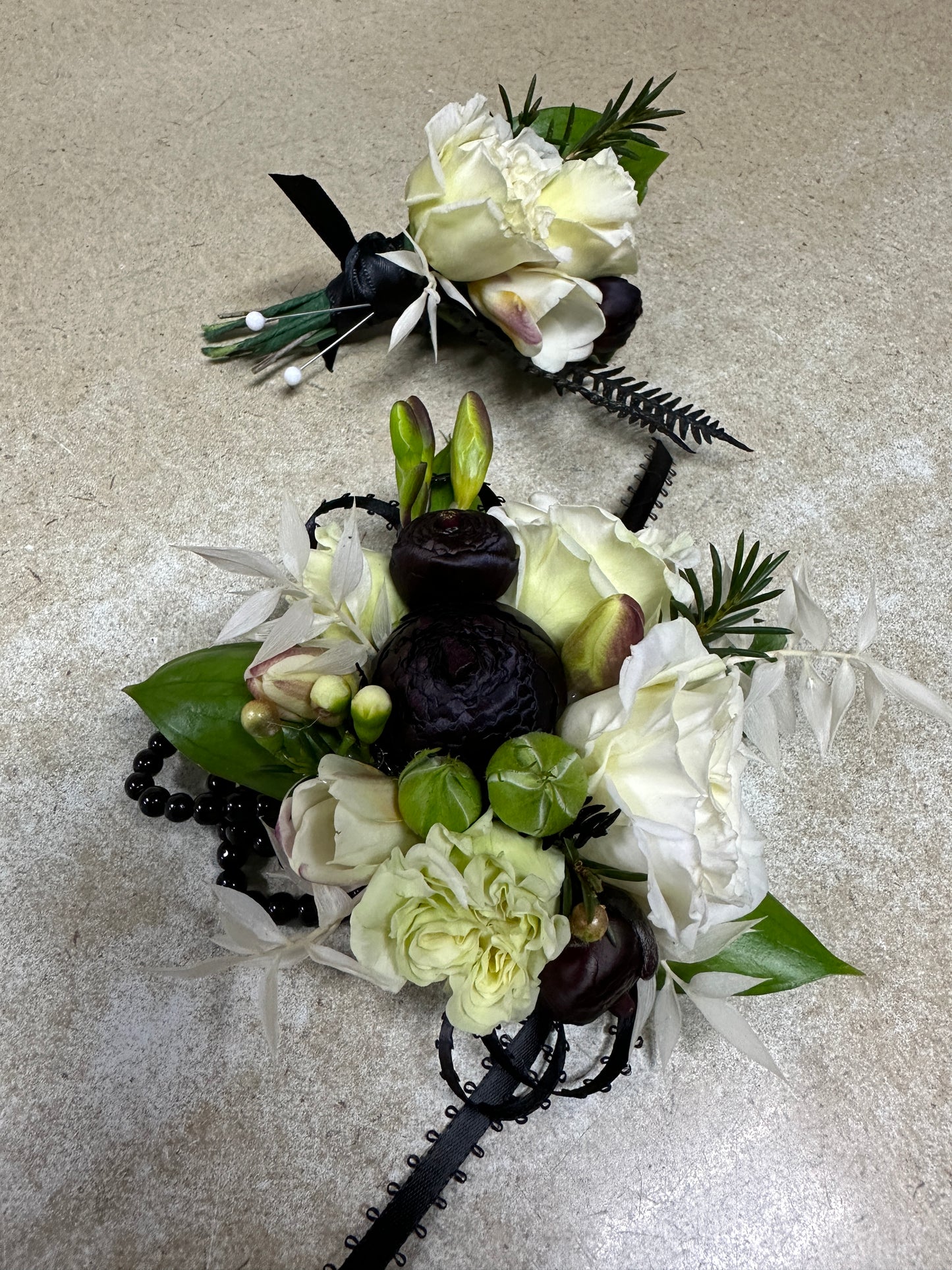 Matching Corsage and Boutonniere
